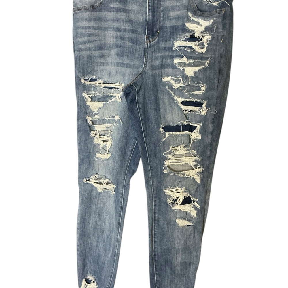 American Eagle Outfitters Blue Skinny Jeans Distressed Design